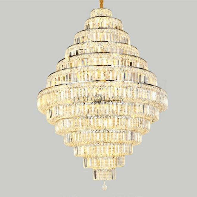 Chrome/ Silver Extra Large Chandelier For Foyer Living Room Staircase Crystal Ceiling Lighting Fixture