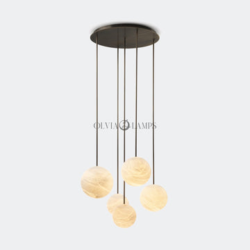 Alabaster Constellation Chandelier, Multi Pendant Light