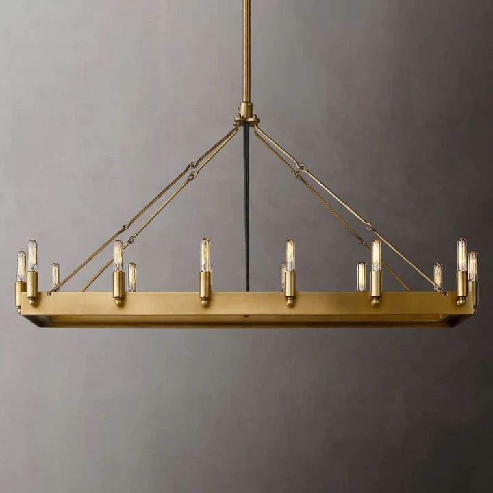 Coral Vintage Filament Rectangular Chandelier