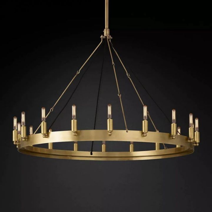 Coral Vintage Filament Round Chandelier