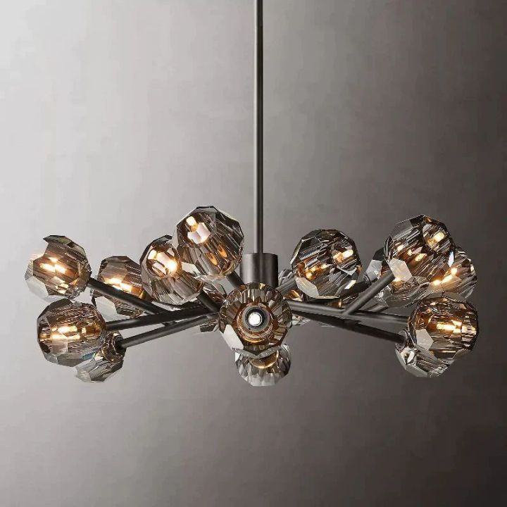 Boule De Cristal Glass Round Chandelier 36"