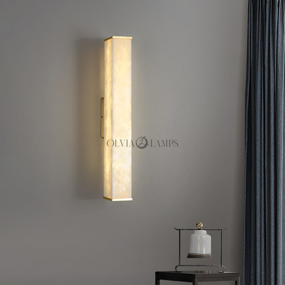 Cuboid Alabaster Wall Light