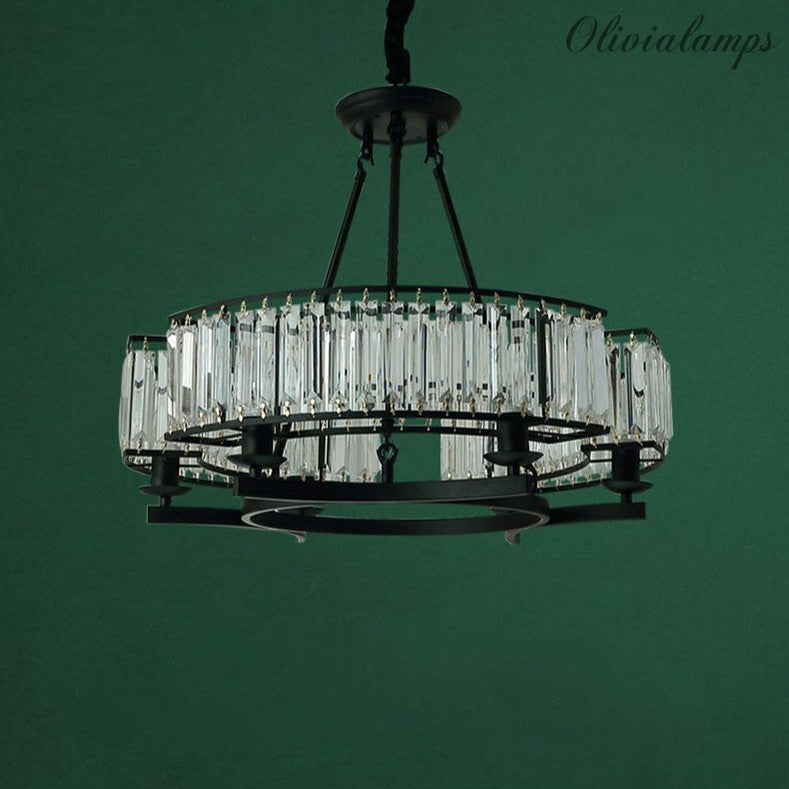 Decorative 6-Light Crystal Ceiling Chandelier D23.6"