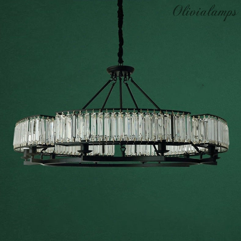 Decorative 10-Light Crystal Ceiling Chandelier D41.3"