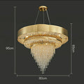 Decorative Gold Round Crystal Living Room Chandelier Light Oval Pendant Lamp For Dining Room Kitchen Table