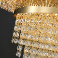 Decorative Gold Round Crystal Living Room Chandelier Light Oval Pendant Lamp For Dining Room Kitchen Table