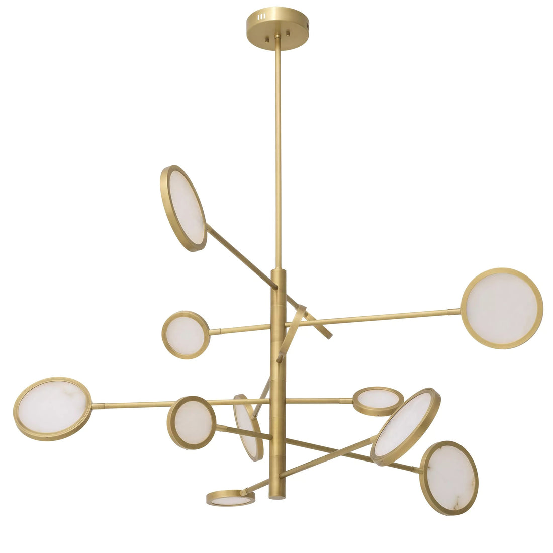 Olivia Domani Modern Brass Chandelier - (Antique Brass Finish | Alabaster) - Eichholtz