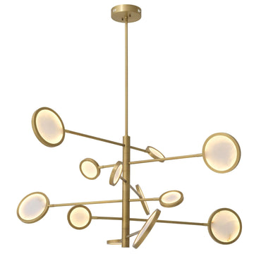 Olivia Domani Modern Brass Chandelier - (Antique Brass Finish | Alabaster) - Eichholtz