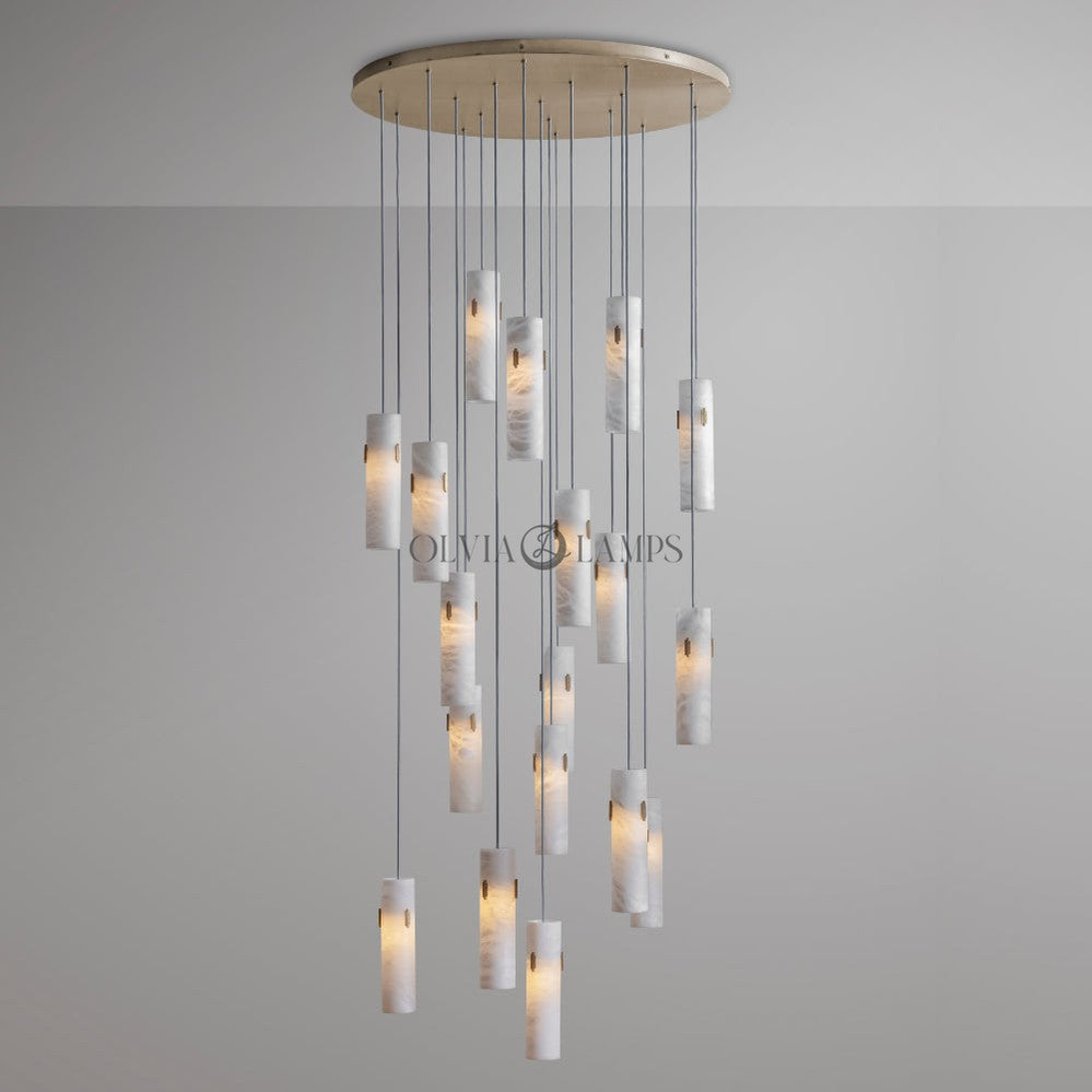 Alabaster Deco Cluster Chandelier