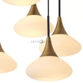 Duco L Modern Brass Chandelier - [Antique Brass Finish | White Glass | Black Finish | Alabaster]