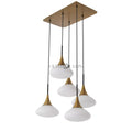 Duco L Modern Brass Chandelier - [Antique Brass Finish | White Glass | Black Finish | Alabaster]