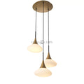 Duco S Modern Brass Chandelier - [Antique Brass Finish | White Glass | Black Finish | Alabaster]