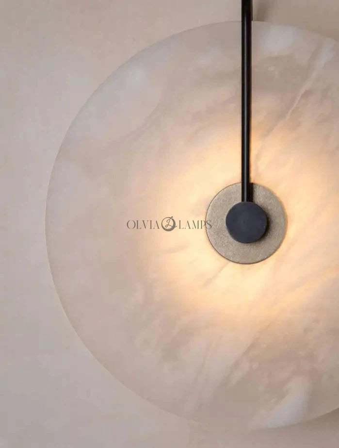 Alabaster Round Sconce 10"