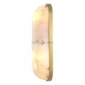 Brass and White Alabaster Wall Light