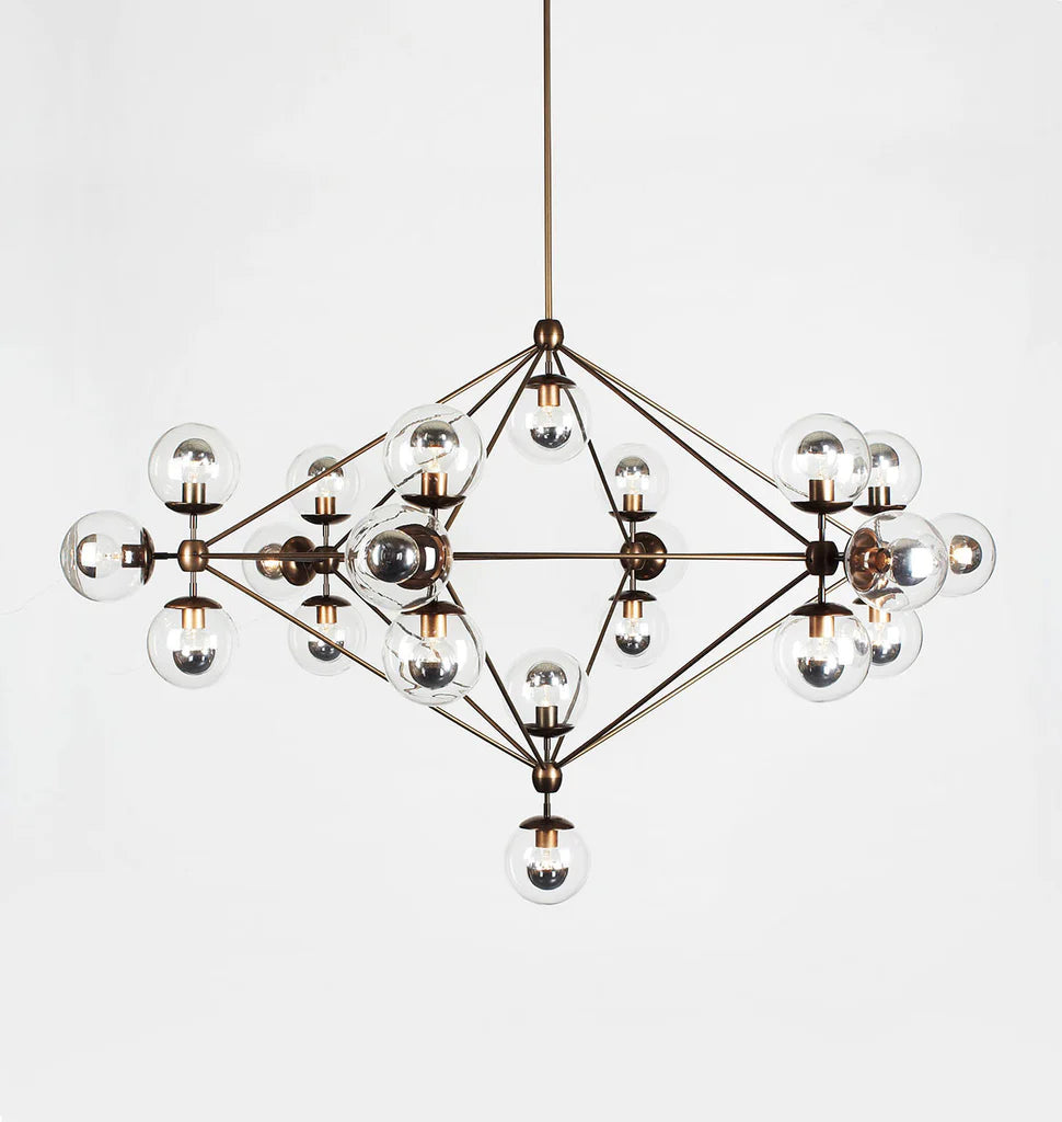 Modo Chandelier - 6 Sided, 21 Globes