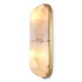 Brass and White Alabaster Wall Light