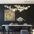 Extra Large Ceramics Twig Chandelier Iron Tree Branch Pendant Light For Big Living/ Dining Room