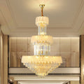 Large Crystal Feather 3 Multi-tier Chandelier For Dreamy Wedding Hotel Foyer Staircase High Ceiling Loft Light Fixture