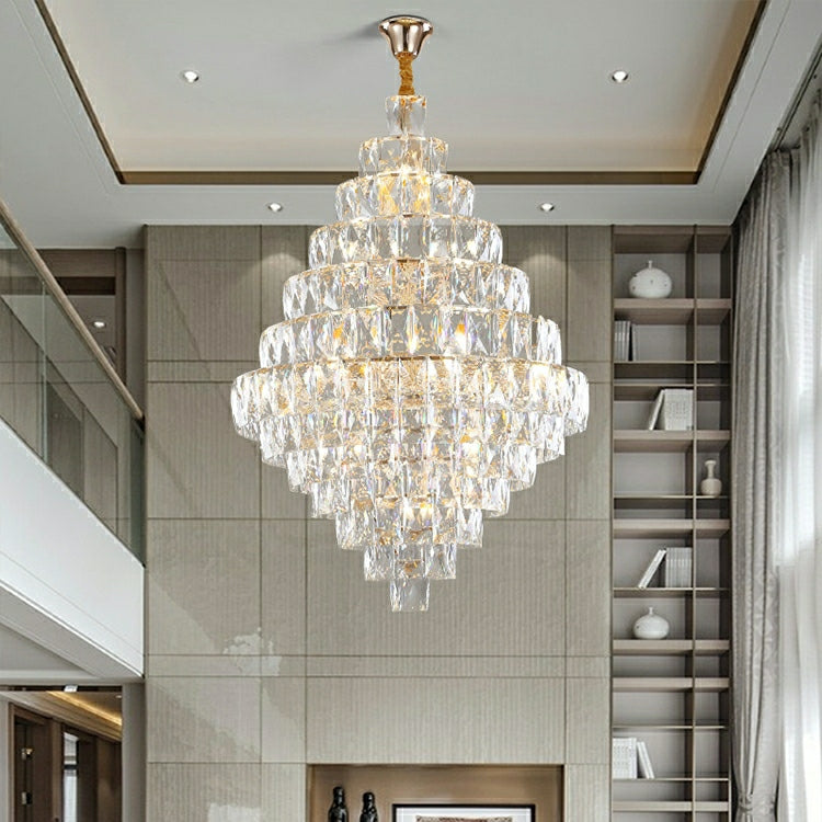 Extra Large Foyer Pure Crystal Ceiling Light Fixture Living Room Entrance Staircase Chandelier