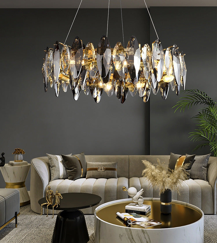 Olivia Flor Crystal  Round Chandelier