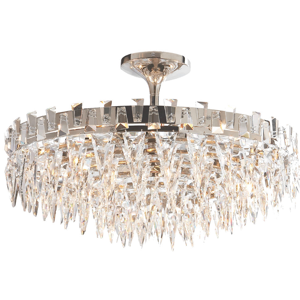 Olivia Trillion Ten Light Flush Mount in Polished Nickel