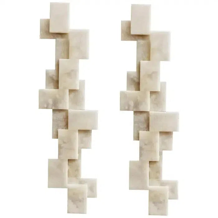 Pair Of Long Wall Sconces in Alabaster