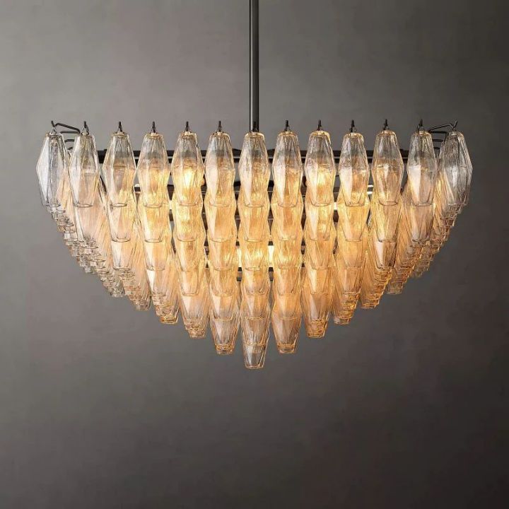 Galaxy Clear Glass Square Chandelier 32"