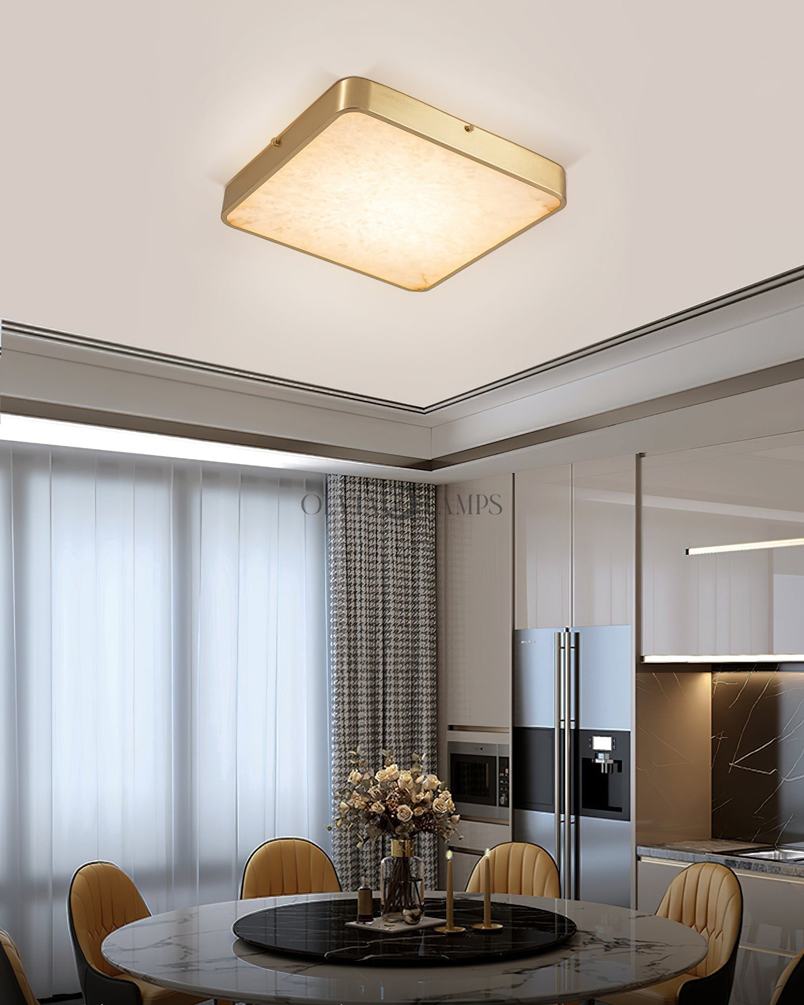 Geometric Alabaster Recessed Ceiling Light