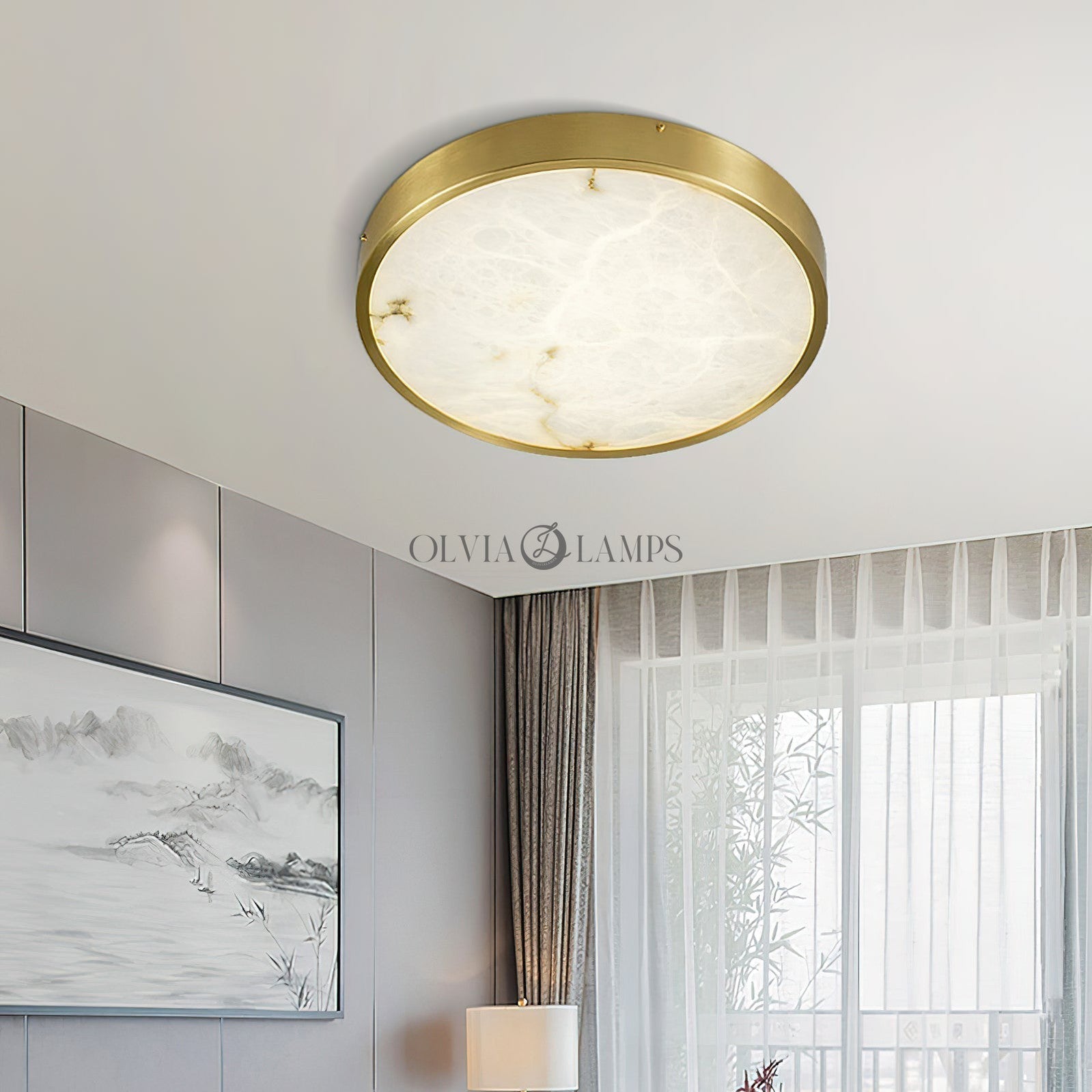 Geometric Alabaster Recessed Ceiling Light