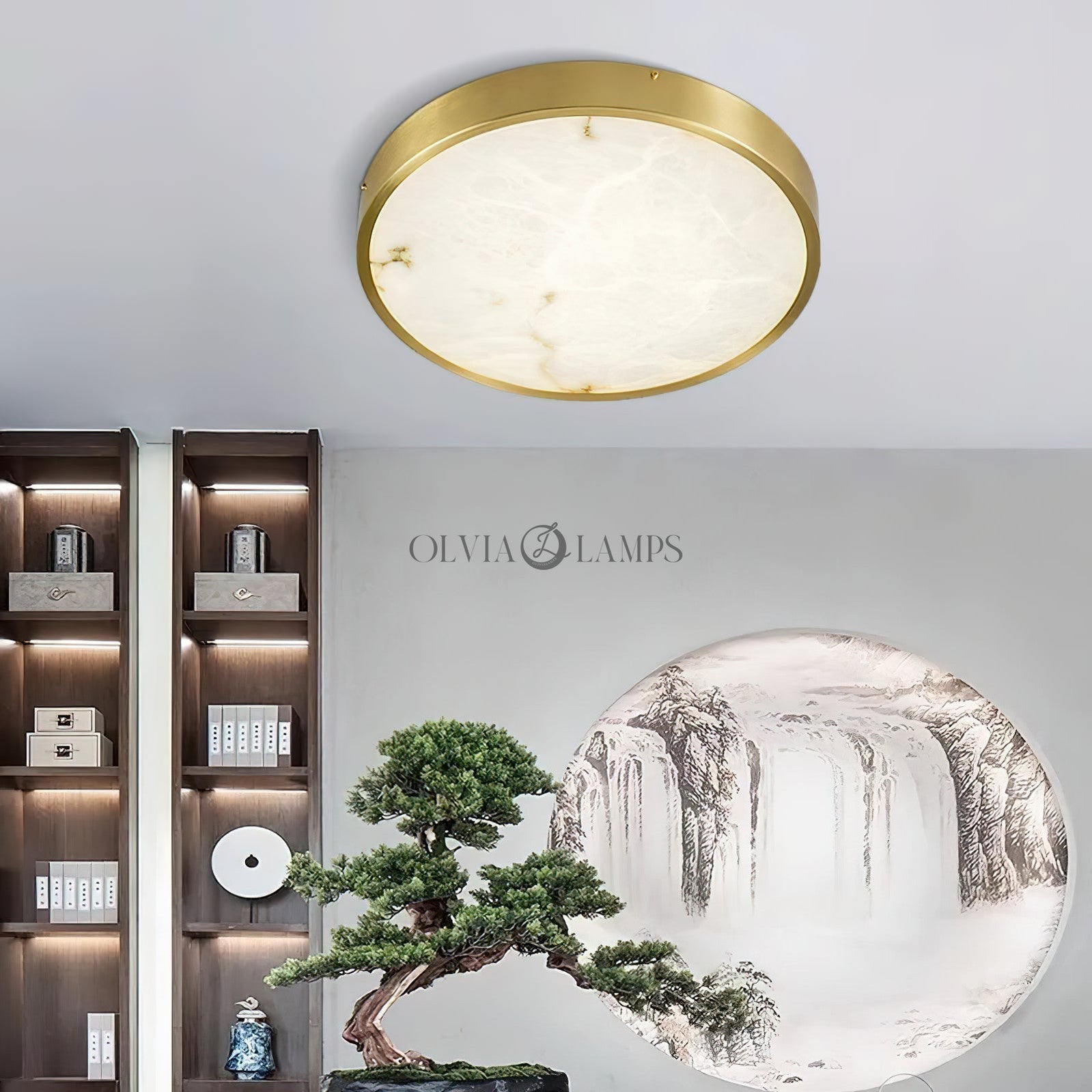 Geometric Alabaster Recessed Ceiling Light