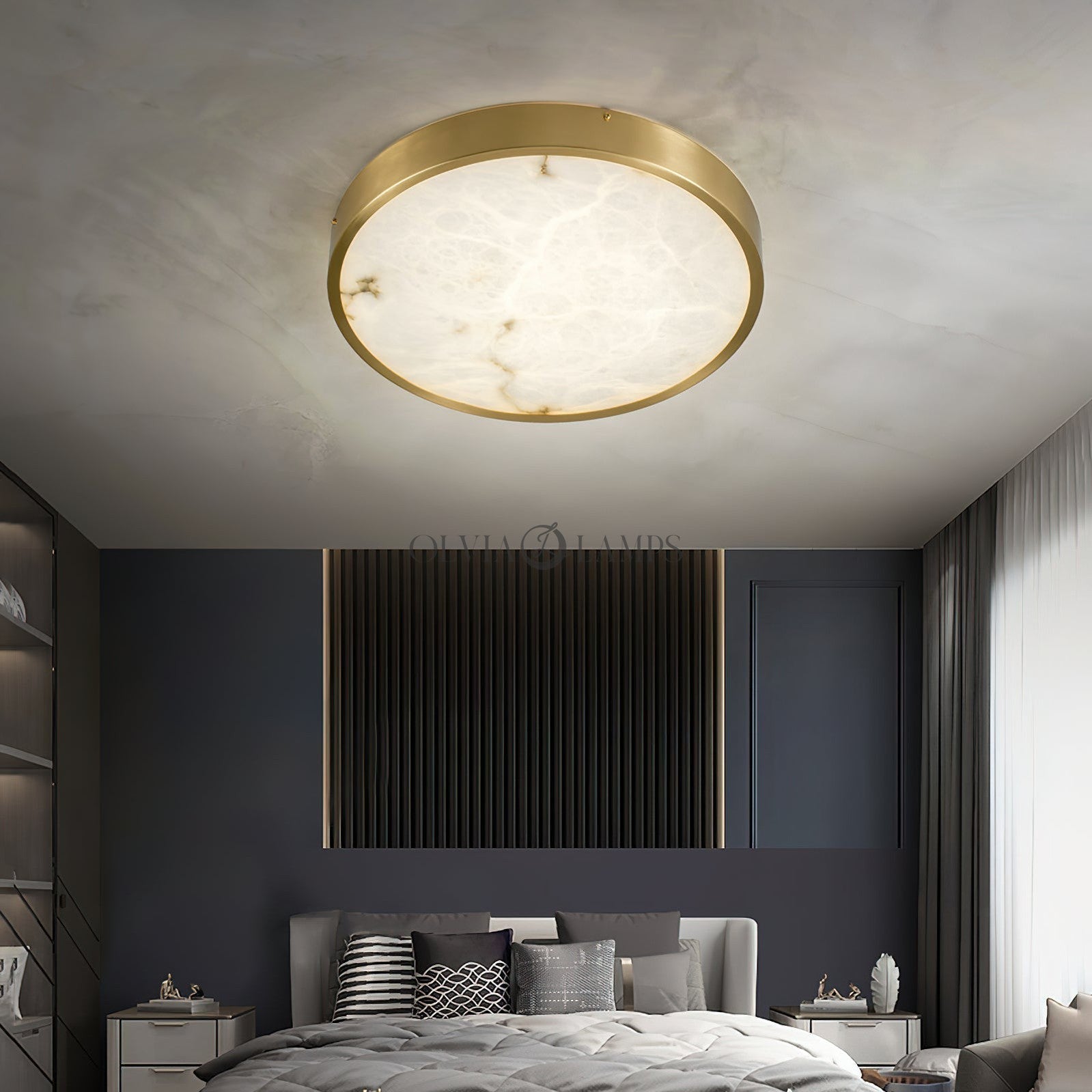 Geometric Alabaster Recessed Ceiling Light