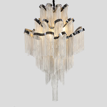 Olivia Gladys Aluminum Chain Tassel Stream Chandelier