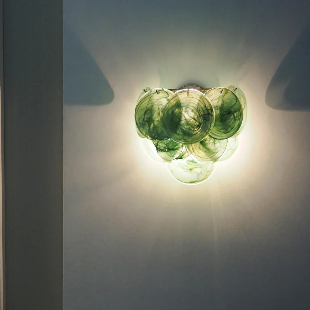 Green Murano Disc Wall Sconce 13.4"