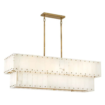 Simone Alabaster Linear 2-Tier Chandelier