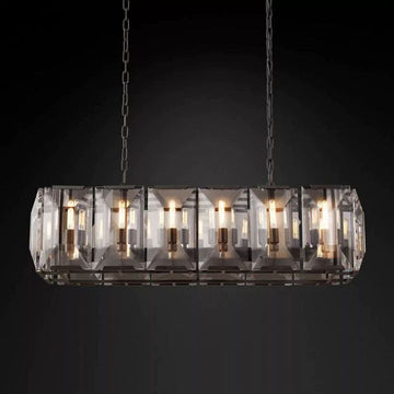 Aubrey  Crystal Rectangular Chandelier 42"