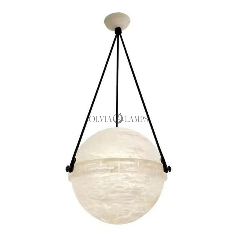 Alabaster Anne Globe Pendant Light 10"D 20"D