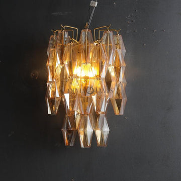 Chiaravalle Glass Tiered  Short Wall Sconce