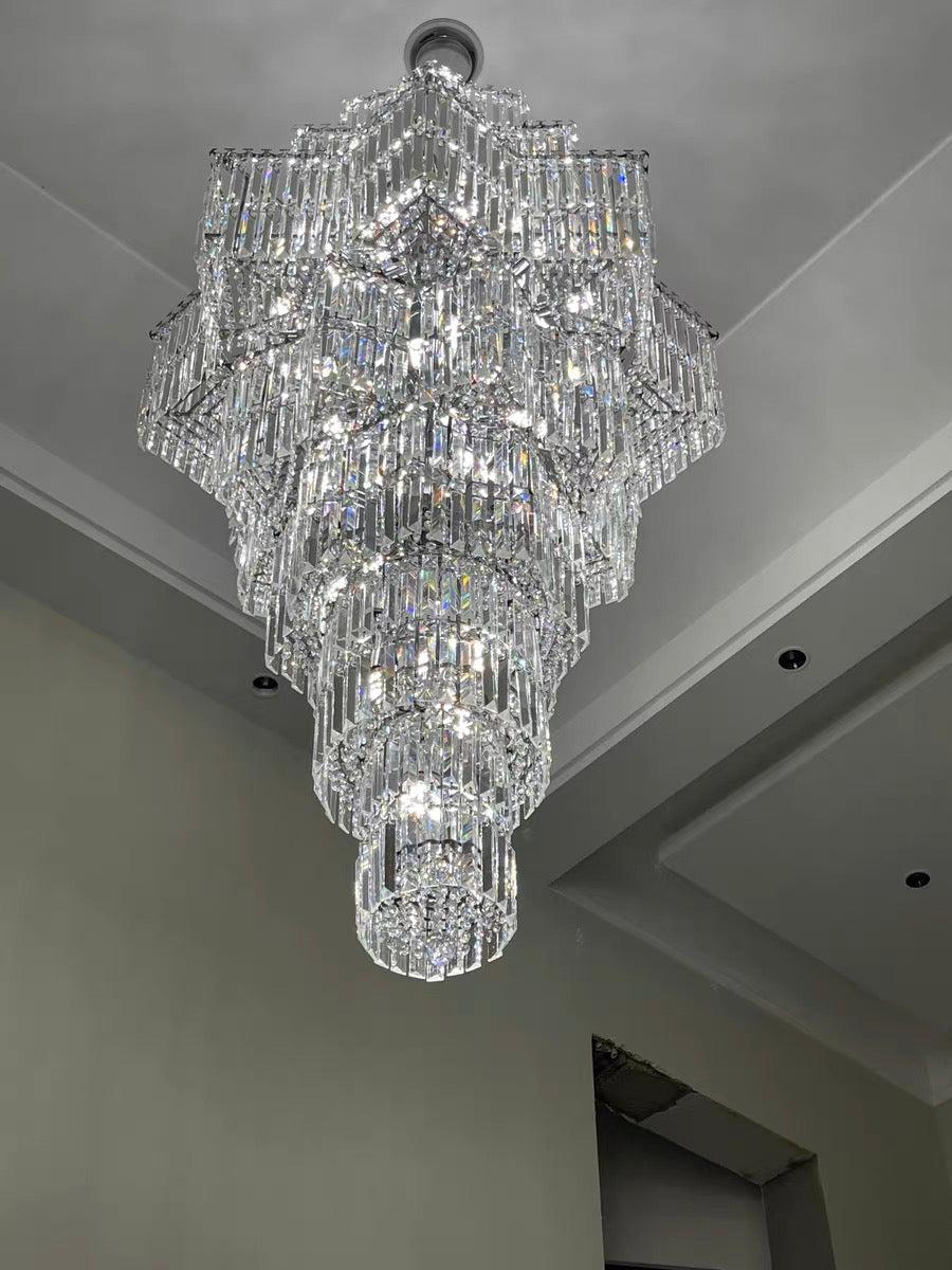 beautiful magnificient stunning crystal chandelier star shaped multi layers