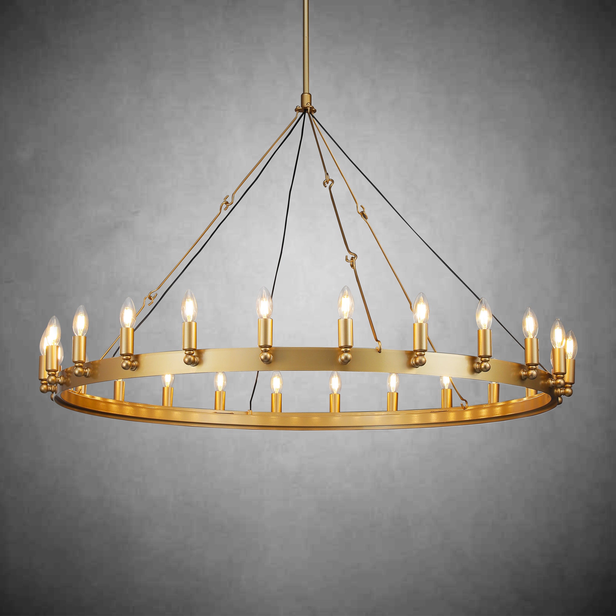 Camina Vintage Candelabra Round Chandelier 63"