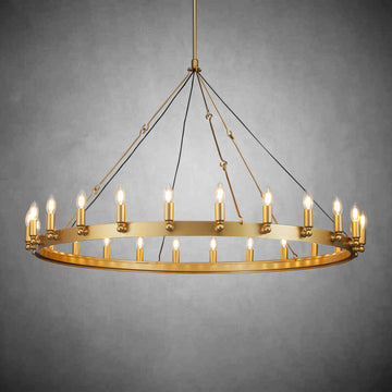 Camina Vintage Candelabra Round Chandelier 63"