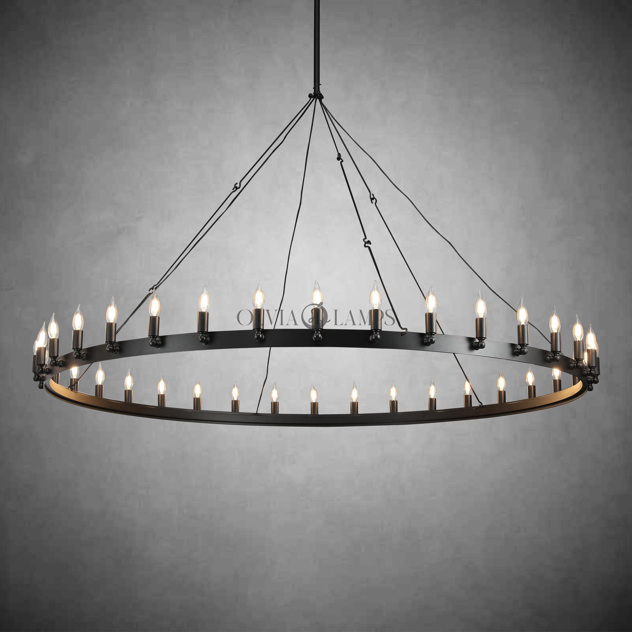 Camina Vintage Filament Round Chandelier26''D 38''D 50''D 63''D 73''D