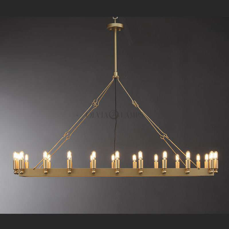 Camina Vintage Filament Rectangular Chandelier41''52''