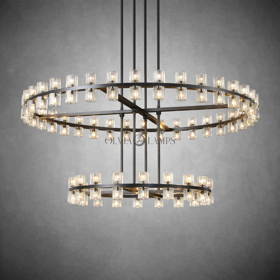 Arcachen Crystal 2-Tier Round Chandelier 60“