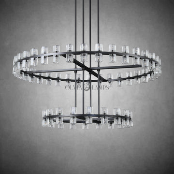 Arcachen Crystal 2-Tier Round Chandelier 60“