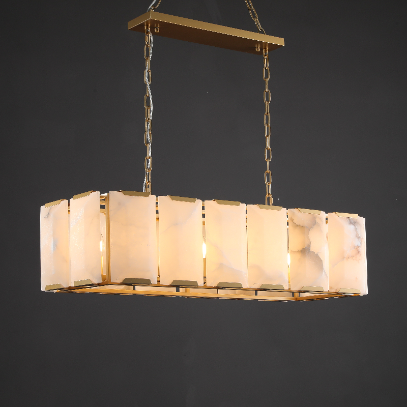 Harlew Calcite Rectangular Chandelier 42"54''62''74''