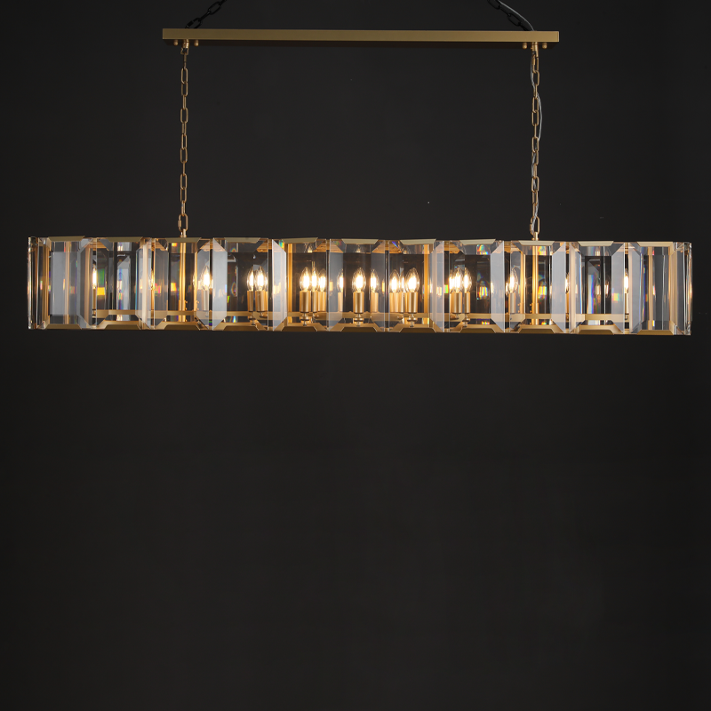 Harlew Crystal Rectangular Chandelier42''54''62'' 74"