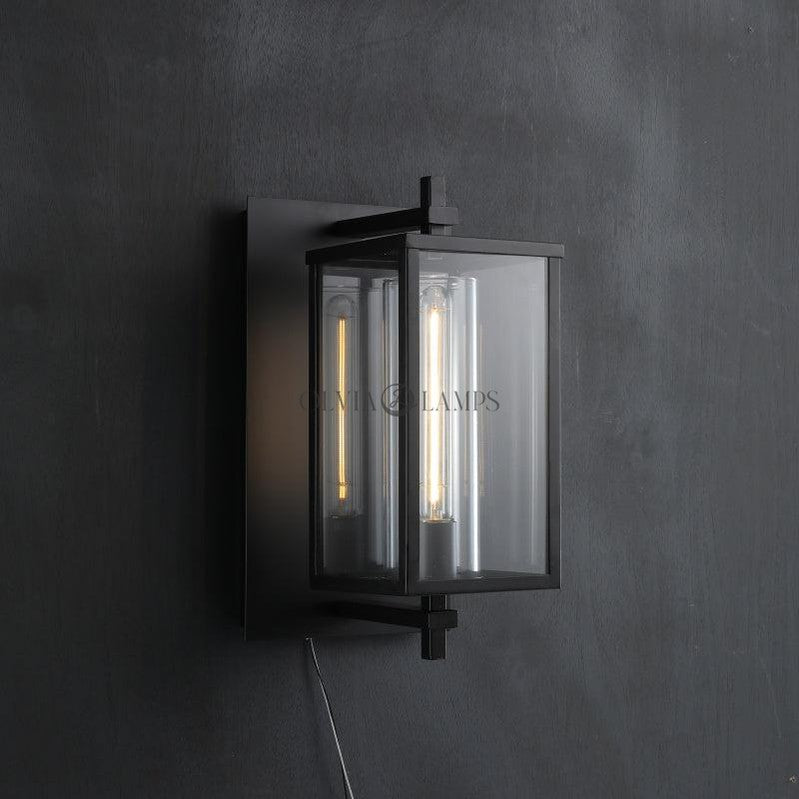 Deapx  Square Modern Glass Wall Sconce  16"H 23'’H