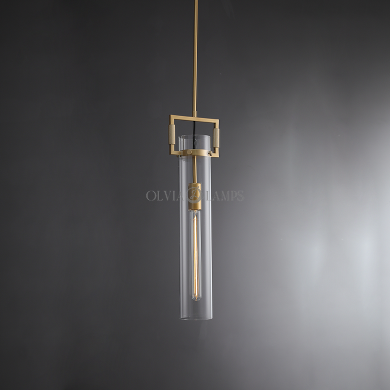 Machine Glass Cylinder Pendant 12''22''