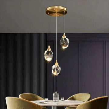 Isaro Faceted Round Pendant For Dining Room