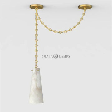 Steven Contemporary 1-Light Vintage Alabaster Chandelier